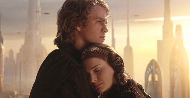 Hayden Christiansen as Anakin Skywalker and Natalie Portman as Padm� Amidala in 'Star Wars -Episode III -Revenge of the Sith' (2005).